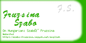 fruzsina szabo business card